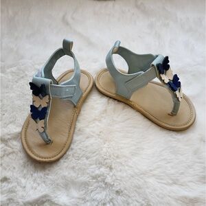 Rising Star toddler girls sandals with blue and white butterfly designs
